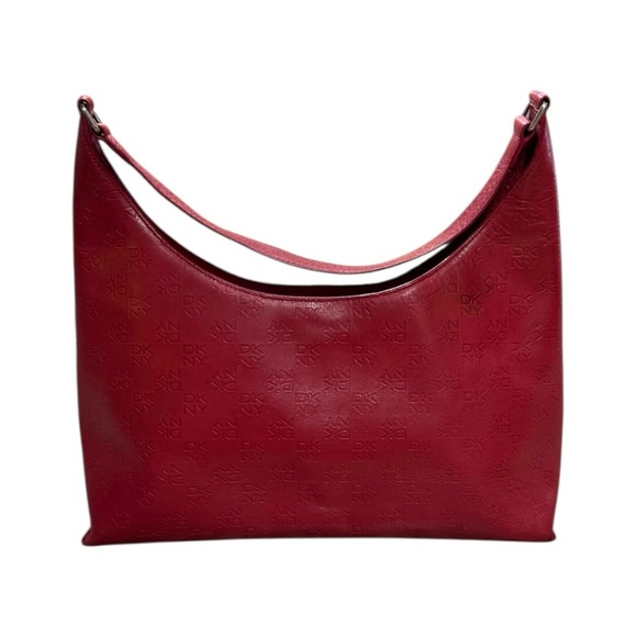 Vintage DKNY Red Leather Monogram Shoulder Bag – Y2K Vibes - Picture 5 of 14